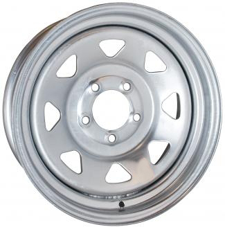 14X7 Silver Spoke Trailer Wheel