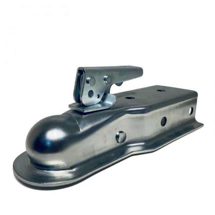 TC006 3-inch Channel Zinc Plated Straight Tongue Trailer Coupler-3500lbs Capacity