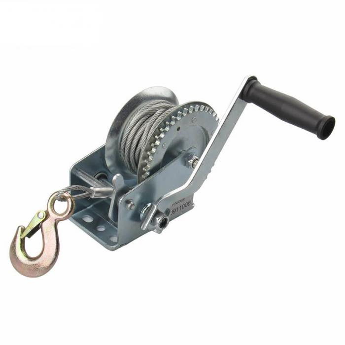 1600lbs Manual Boat Marine Trailer Hand Powered Winch with Hook