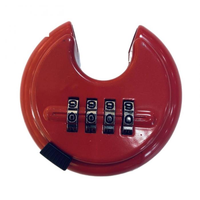 Red 70mm Discus Lock Trailer 4 Digit Disc Combination Padlock