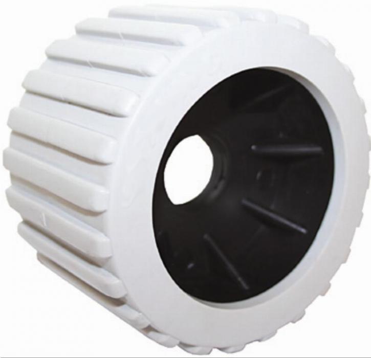 WHITE RIBBED WOBBLE ROLLER For Boat Trailers