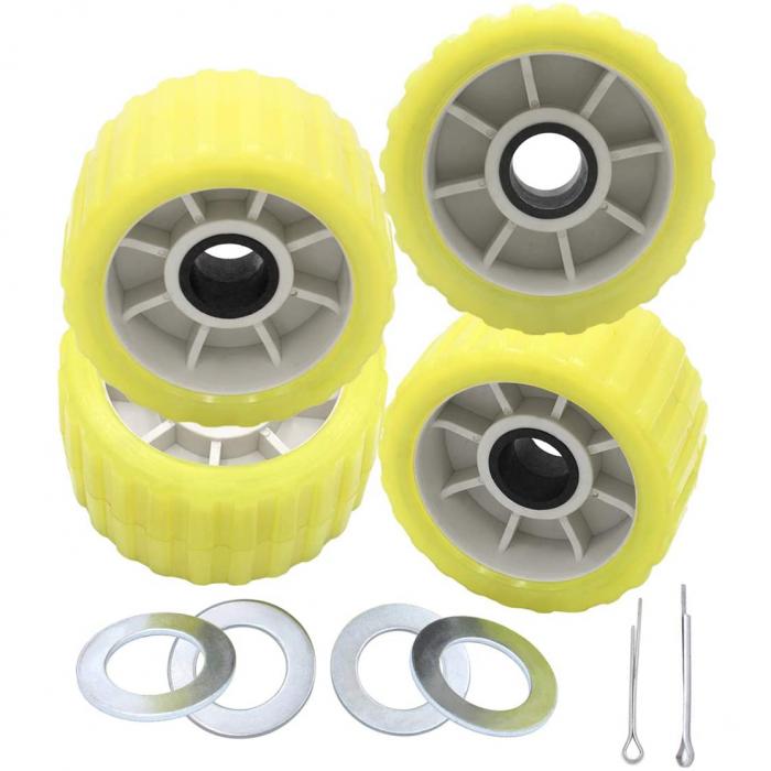 Tie Down Engineering 86144 5inch yellow PVC Ribbed Wobble Roller Kit